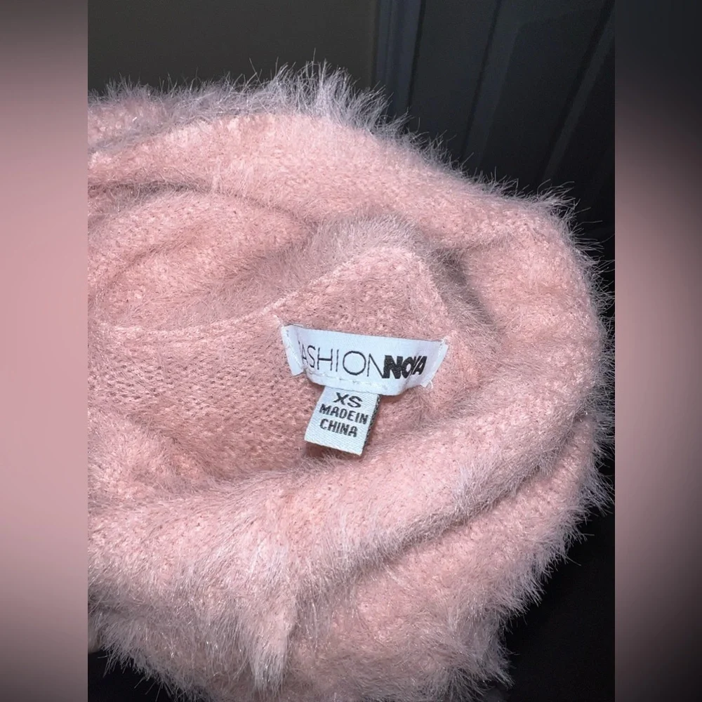 Fuzzy Mauve Sweater Dress - Picture 3 of 4